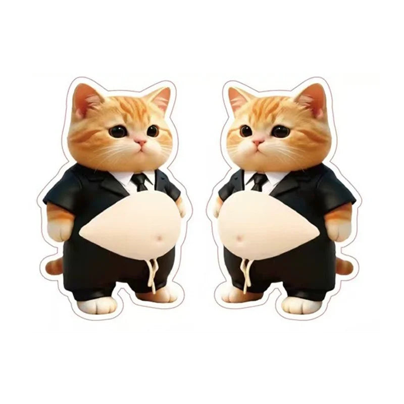 autocollants 3D animaux cartoon orange noir beige gris stickers téléphone réfrigérateur porte