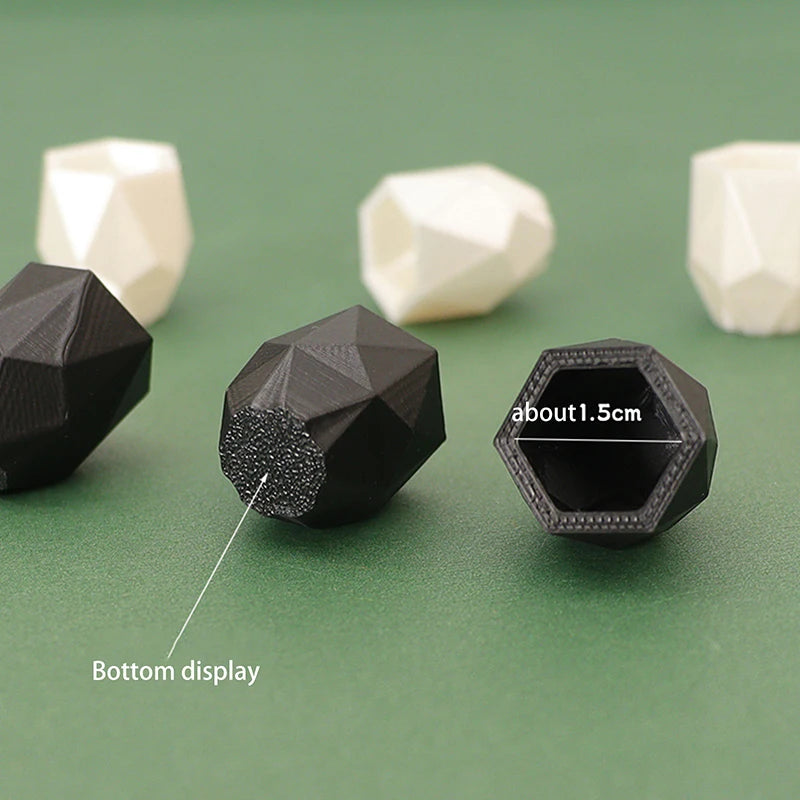 pots fleurs miniatures 1/12 blanc noir facettes géométriques moderne minimaliste