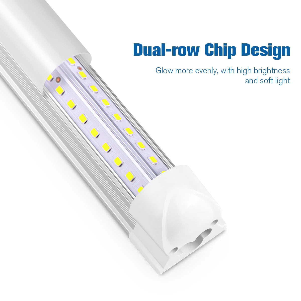 tubes led blancs modernes 25w 50cm lisses striés clips adaptateurs prise eu us