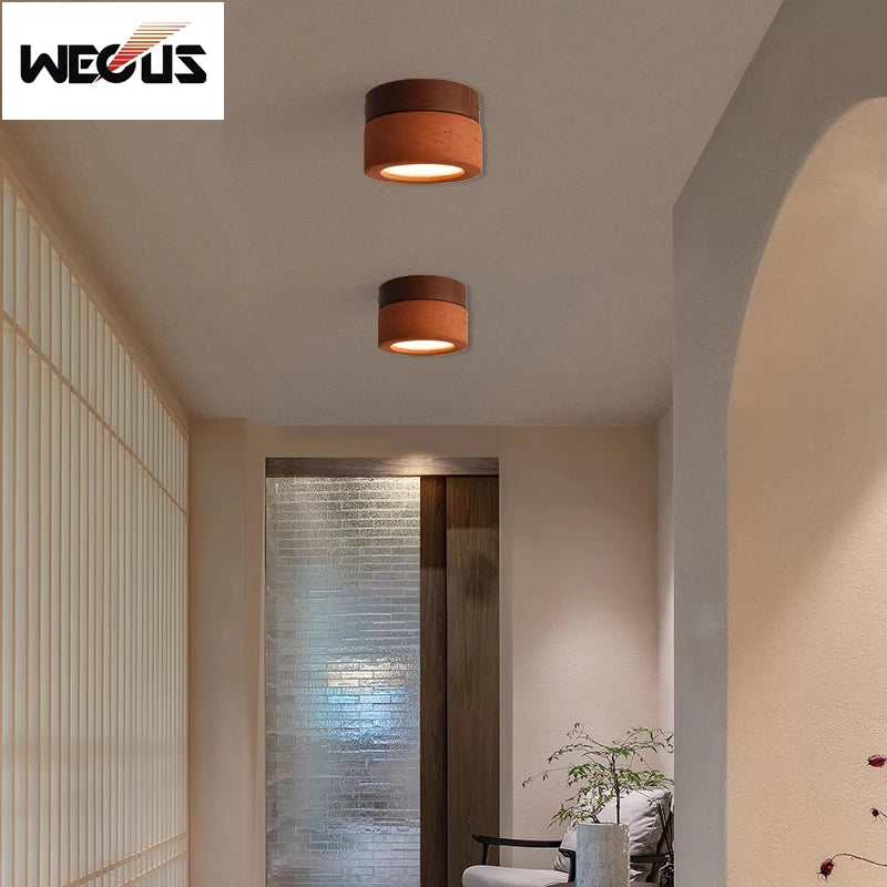 plafonnier led moderne minimaliste petit beige marron éclairage salon cuisine couloir intérieur
