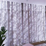 rideau lumineux led blanc translucide 3m 3m 300 leds moderne sans batterie festive decoration