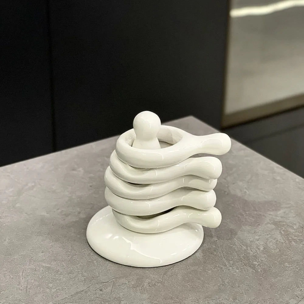 supports condiments céramique blanc gris moderne réutilisable porcelaine minimaliste table manger