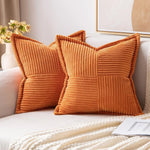 housse coussin velours côtelé rayé beige coussin support lombaire sieste lit classique polyester coton