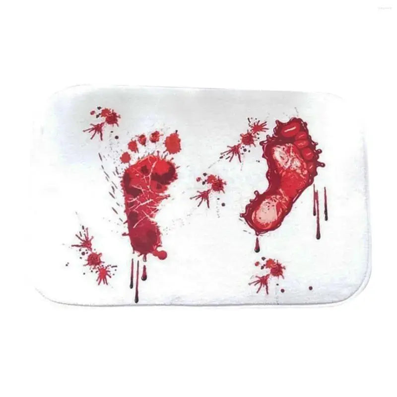 tapis sol antidérapant blanc rouge empreintes sang halloween moderneintérieur extérieur