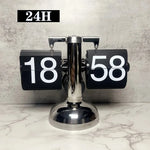 horloge cadran rotatif vintage noir blanc rétro pied circulaire chiffres noirs fond blanc