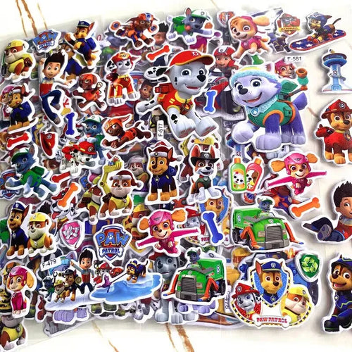 autocollant mural dessin animé paw patrol stickers muraux chambre enfant décoration murale couleur multicolore