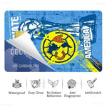 sticker autocollant cartes bancaires club américa dessin animé oiseau stylisé waterproof réutilisable bleu jaune
