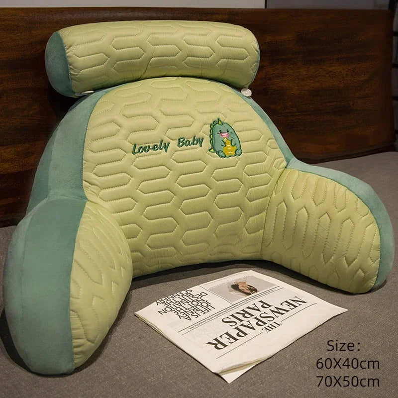 oreiller lecture confortable moderne gris vert jaune bleu imprimé animaux concave coton polyester 60x40cm