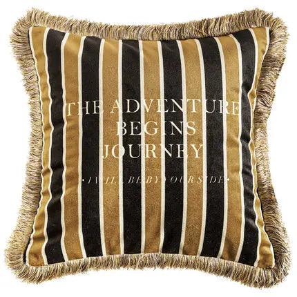 coussin brodé abeilles or élégant tissu polyester carré décoratif lit voiture