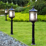 lampe jardin led moderne noir bronze ip65 extérieure ajourée classique
