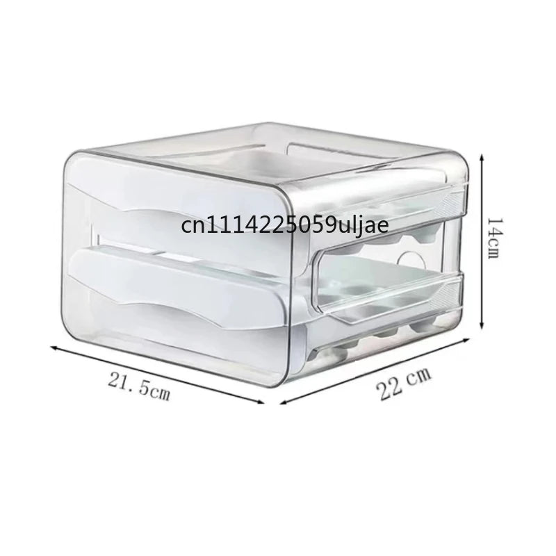 boîte rangement œufs transparente orange moderne poignées deux niveaux grande capacité pratique cuisine