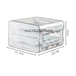 boîte rangement œufs transparente orange moderne poignées deux niveaux grande capacité pratique cuisine