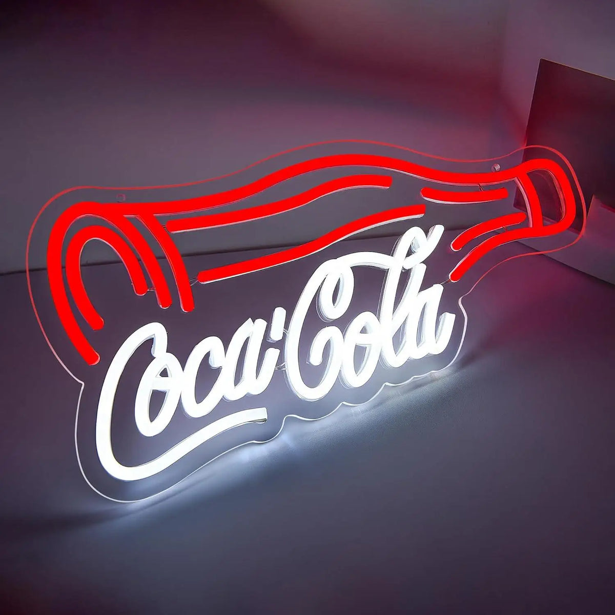 néons lumineux Coca Cola Pepsi adhésifs câble USB rouge blanc bleu moderne