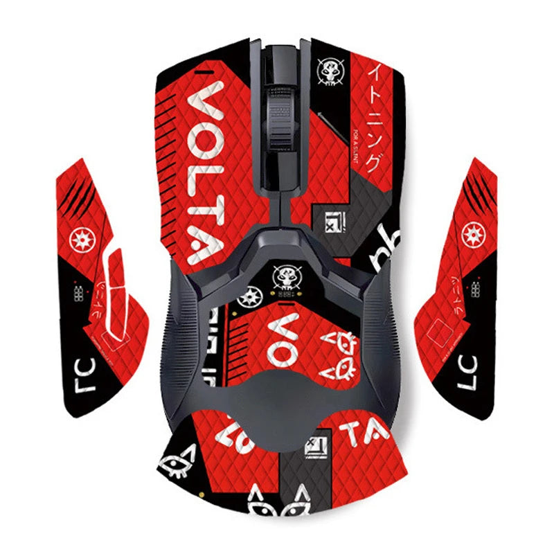 souris gamer antidérapante adhésive caoutchouc graphique moderne noir rouge bleu