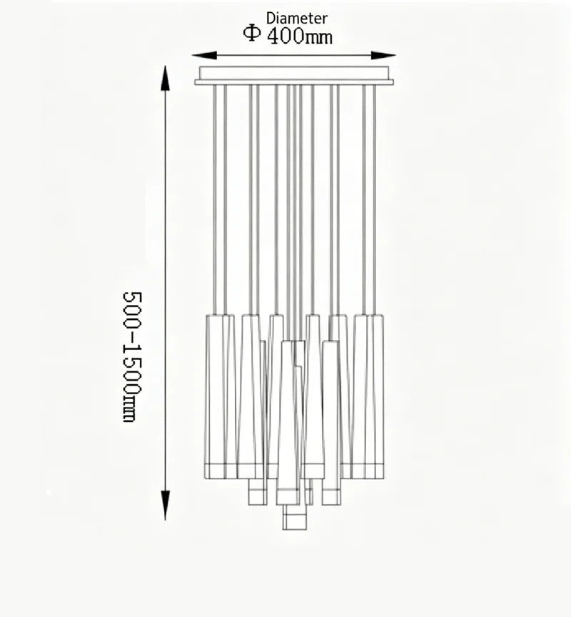 suspension lumineuse bois naturel moderne 12 têtes 90v 260v minimaliste