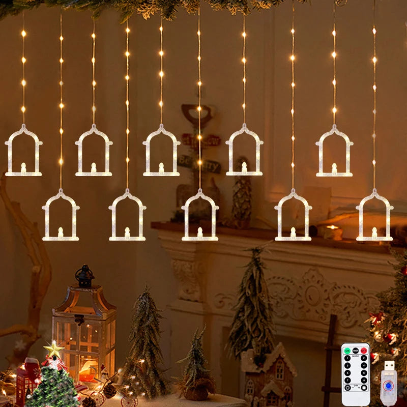 guirlande lumineuse moderne blanc multicolore forme géométrique décorative chambre noël