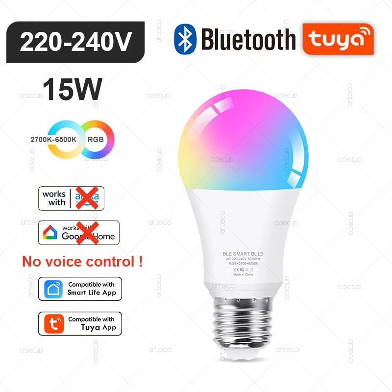 ampoules led intelligentes blanc multicolore rgb wifi zigbee bluetooth 2700 6500k moderne transparentes