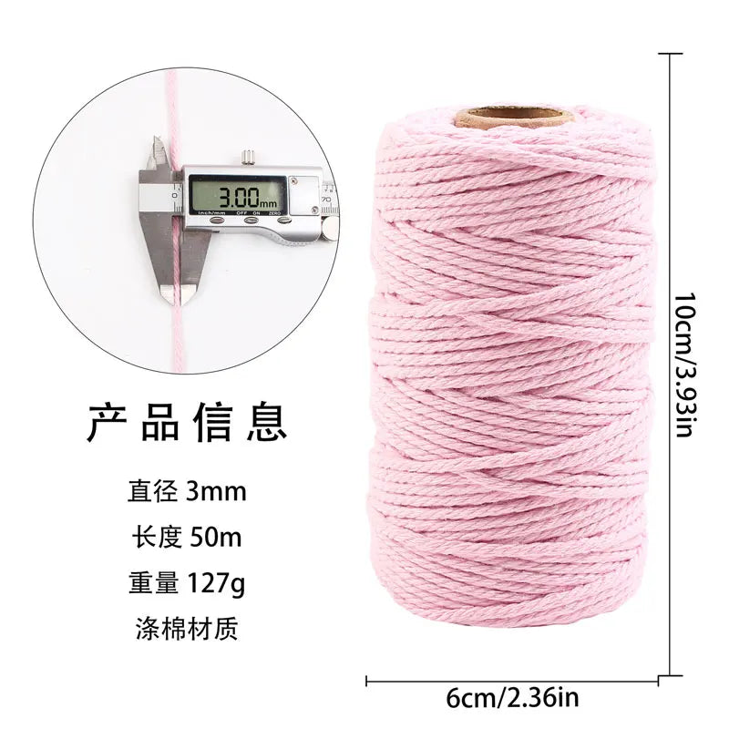 corde coton tressée 50mètres vert rose beige simple déco mariage fête nhà cửa