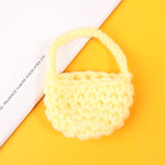 sac main miniature blanc marron texture tissée poignées détachables accessoire poupée classique simple 12