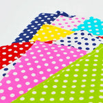 tissu sergé 100% coton largeur 160cm imprimé pois moderne jaune vert bleu rose violet