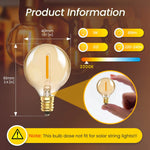 Détail des ampoules G40 de la guirlande lumineuse avec culot E12