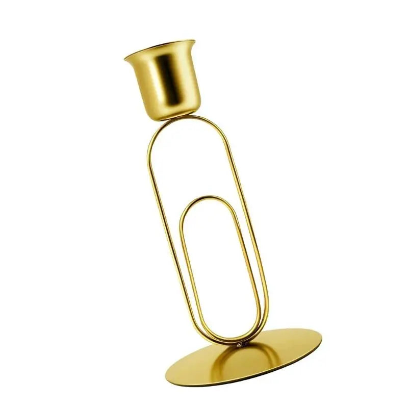 bougeoir contemporain géométrique noir or métal simple minimaliste decoration maison