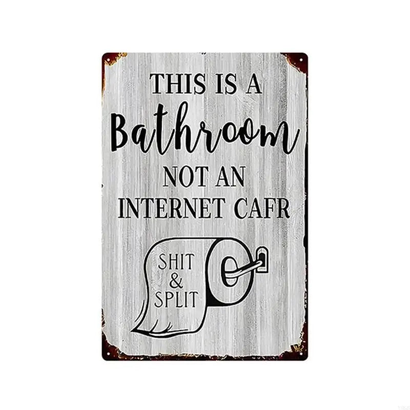 plaque décorative vintage humour texte grunge coeurs toilette blanc brun rouge