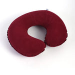 coussin voyage bleu rouge gris texturé ergonomique fixations portable polyeste pvc