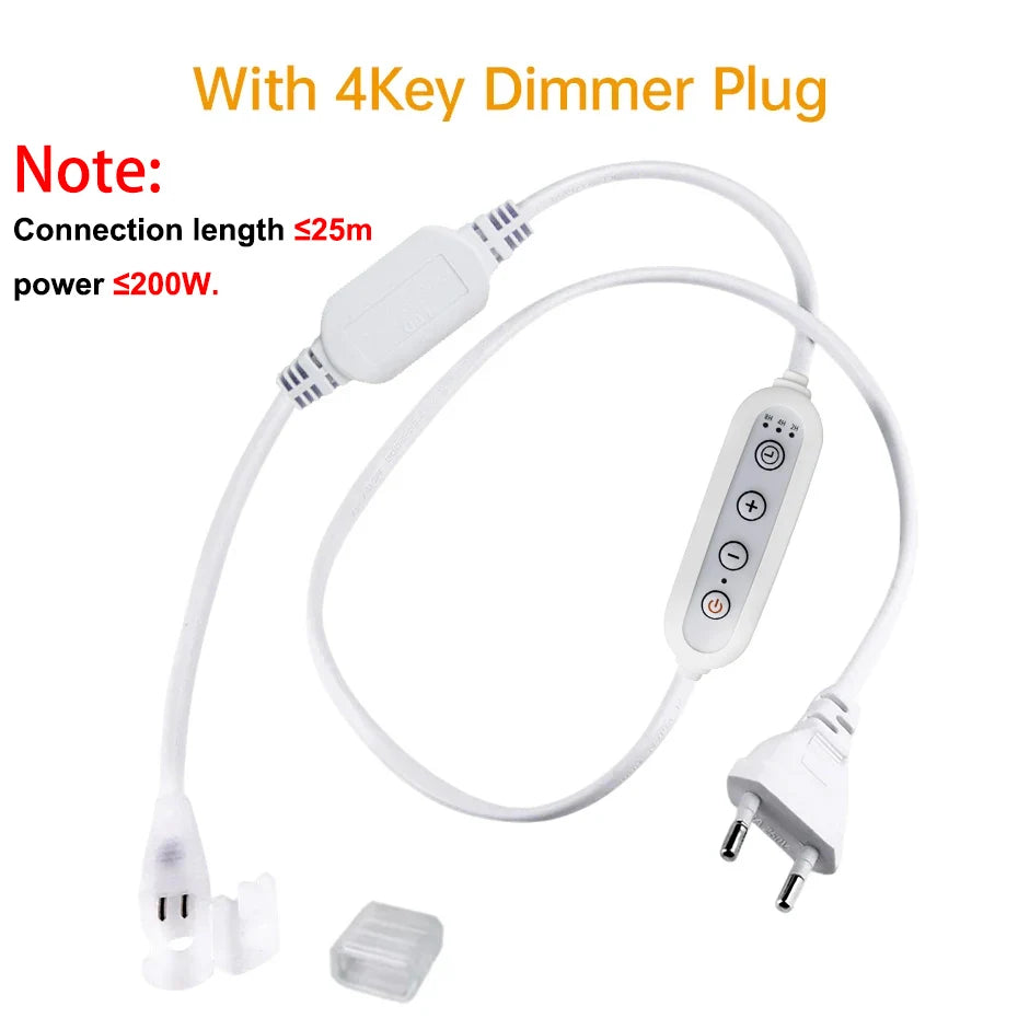ruban led cob blanc moderne plat clips fixation interrupteur 220v eu