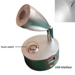 lampe led lecture argent verte fixation murale bras flexible moderne minimaliste usb rechargeable camping