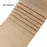 nappes table jute naturelle rustique beige marron blanc texture grossière événements mariage décoration chaises