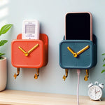 support mural moderne orange bleu multifonctionnel charge smartphone rangement chevet clé bijou cable usb