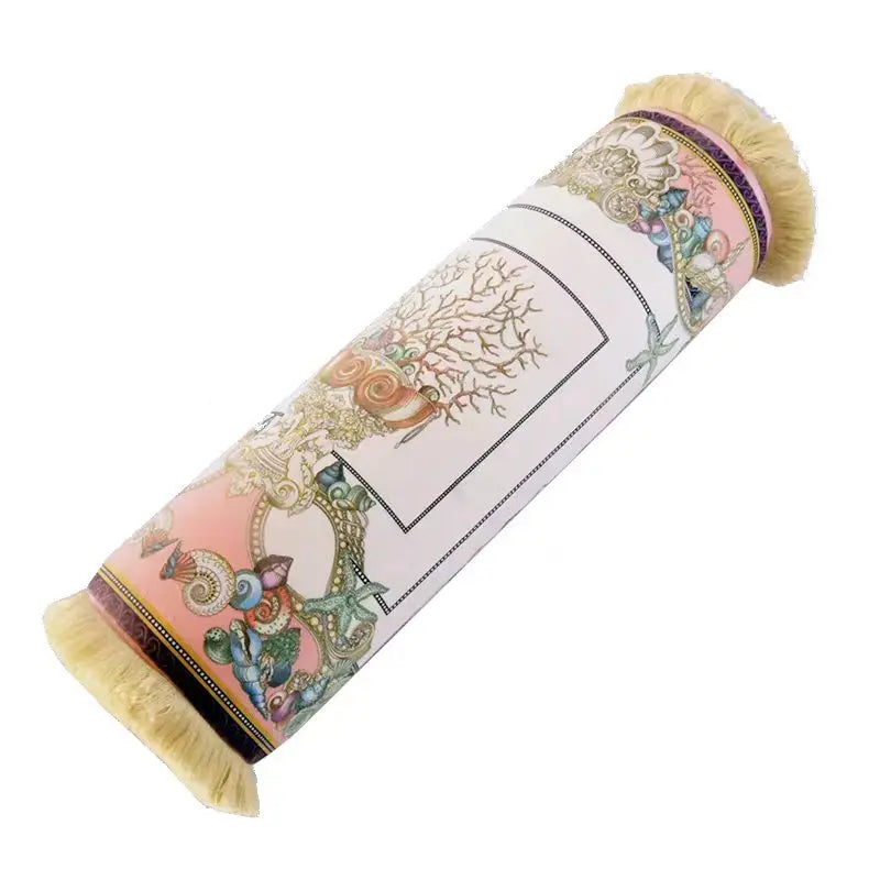 coussin cylindrique anti décubitus mousse pu velours polyester coton imprimé baroque doré classique adultes