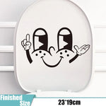 sticker autocollant visage souriant dessin animé noir salle bains décoration murale étanche pvc