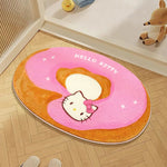 tapis hello kitty dessin animé antidérapant polyester jaune vert rouge blanc salle bain chambre