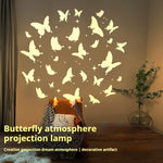 lampe projection atmosphère papillons motifs décoratifs moderne adhésif led blanc rose violet noir