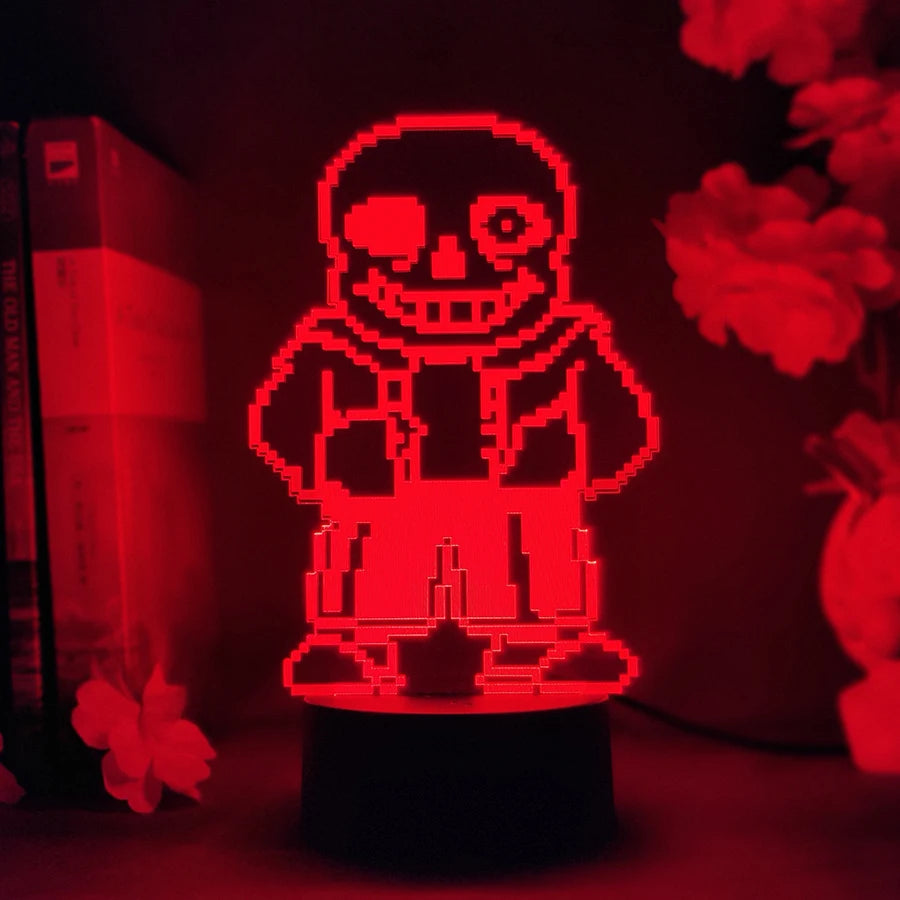 lampe led pixel art rouge vert bleu blanc anniversaire enfant veilleuse sans led rgb