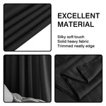 rideaux noir opaques modernes tissu plissé métalliques tringle salon chambre coucher