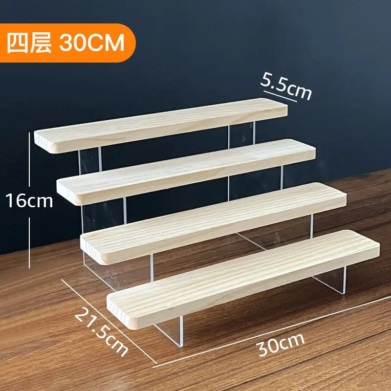 étagères murales bois transparentes modernes clips minimalistes rangement jouets cosmétiques