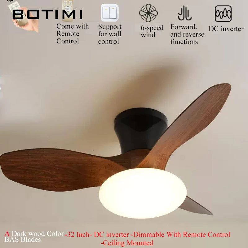 ventilateur moderne lumière led télécommande bois naturel moderne