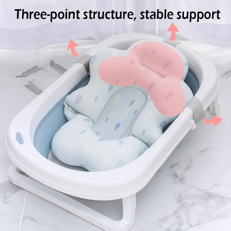 coussin bain bébé bleu rose points arcs ciel ceintures sécurité confortable moderne