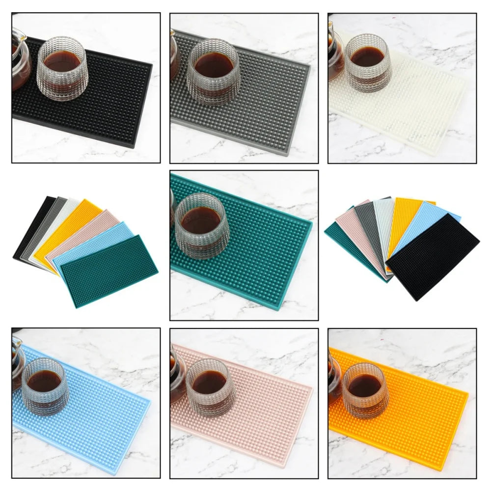 tapis bar moderne silicone perforé noir blanc bleu jaune gris rose anti dérapant
