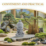 statue miniature bouddha gris clair zen décoration intérieure petite sculpture maison jardin figurine ornement
