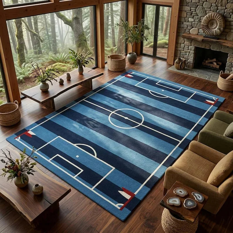 tapis vert moderne sportif polypropylène polyester rectangle fleurs rayures adhésif salon chambre extérieur