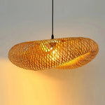lampe suspendue bambou tressée moderne salon chambre led naturelle artisanale 60 80 cm