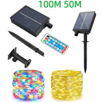 guirlande lumineuse solaire multicolore microleds moderne modes doré extérieur télécommande