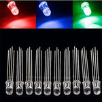 ampoules led 5mm violet jaune vert blanc rouge rose bleu transparentes standard 1000pcs