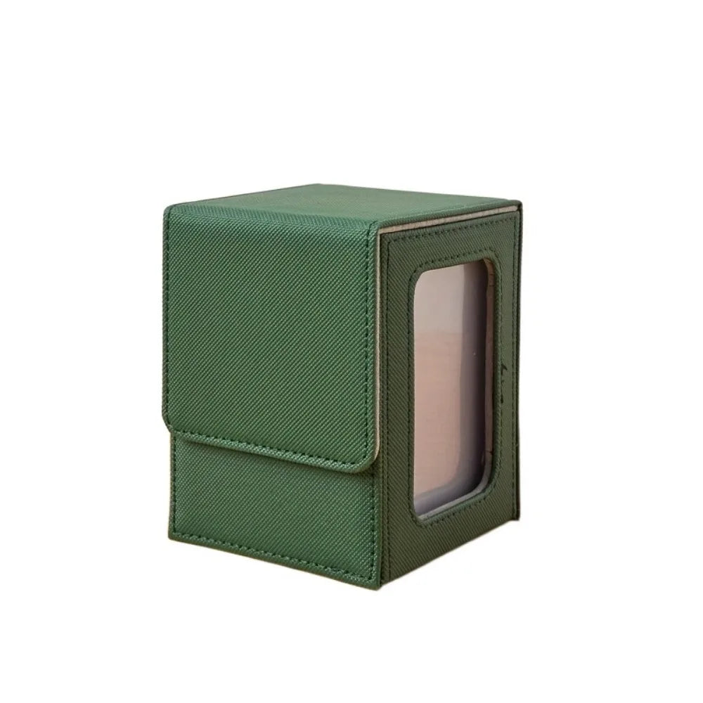 boîtes rangement cartes simili cuir violet vert orange rouge bleu noir blanc moderne poignée