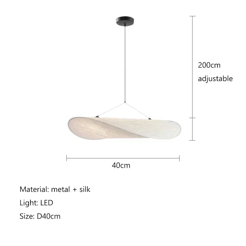 lampe suspendue moderne tissu blanc beige texture naturelle salon chambre led flux lumineux 249