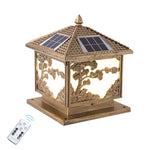 lampe solaire décorative dorée motifs floraux verre translucide oriental fixations télécommande inclusion
